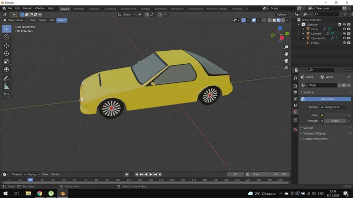Продолжаю изучать Blender - Моё, Blender, Обучение, 3D, 3D графика, Образование, Хобби, Машина, Mazda