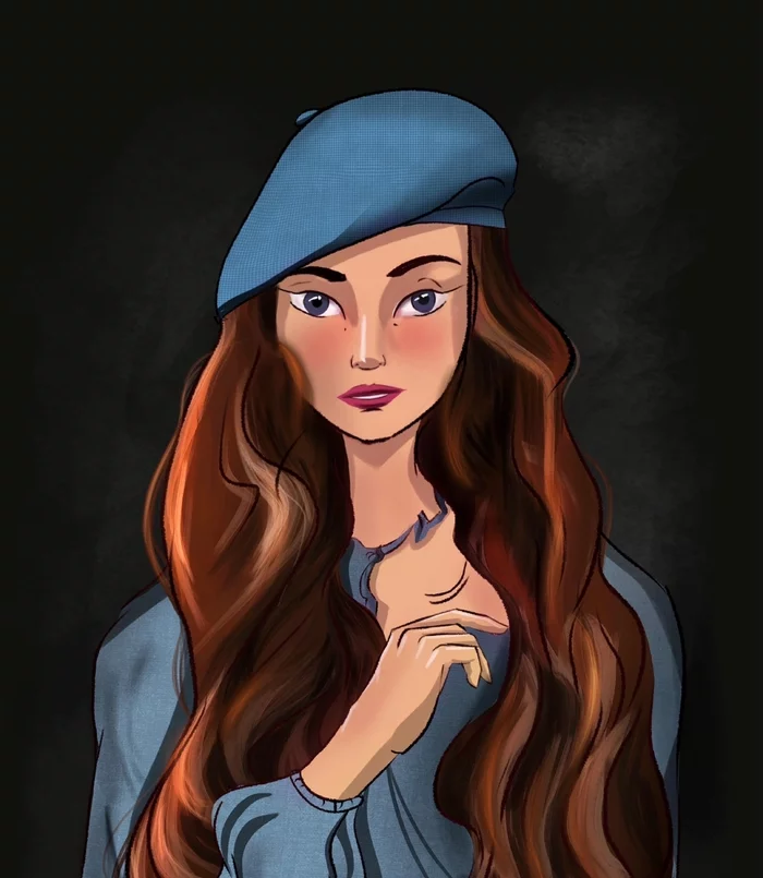 Stylized drawing of a girl - My, Drawing, Drawing on a tablet, Stylization, Portrait, Illustrations, Vladimir Suteev, Procreate