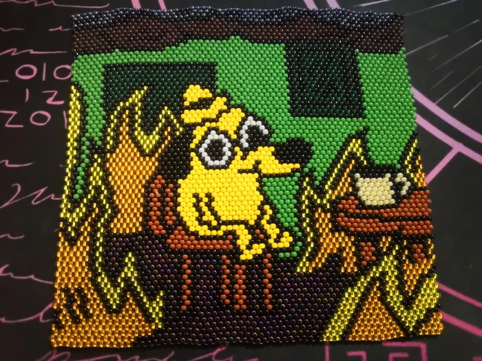 This is fine - My, This is fine, Memes, Beads, Beading, Needlework without process, Hobby, Longpost
