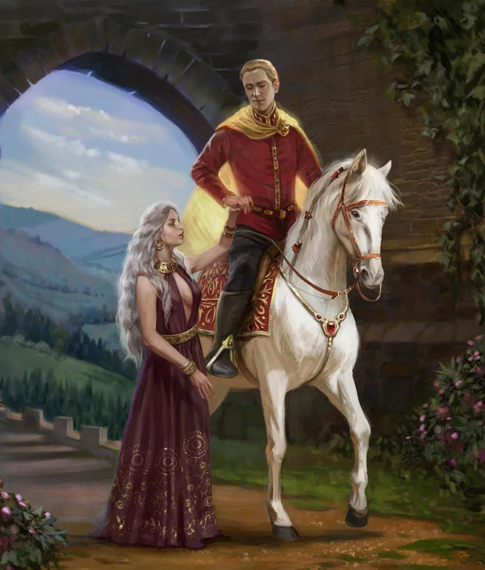 Young Tywin and Reilla Targaryen - Game of Thrones, PLIO, Art, Tywin Lannister