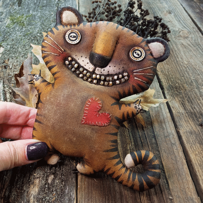 Символ наступающего нового года Тигр, Примитивная игрушка, Авторская игрушка, Рукоделие без процесса, Длиннопост