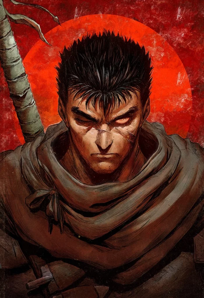 Guts by Dave Rapoza - Guts, Dave Rapoza, Anime, Anime art, Berserk, Longpost, Manga, Art