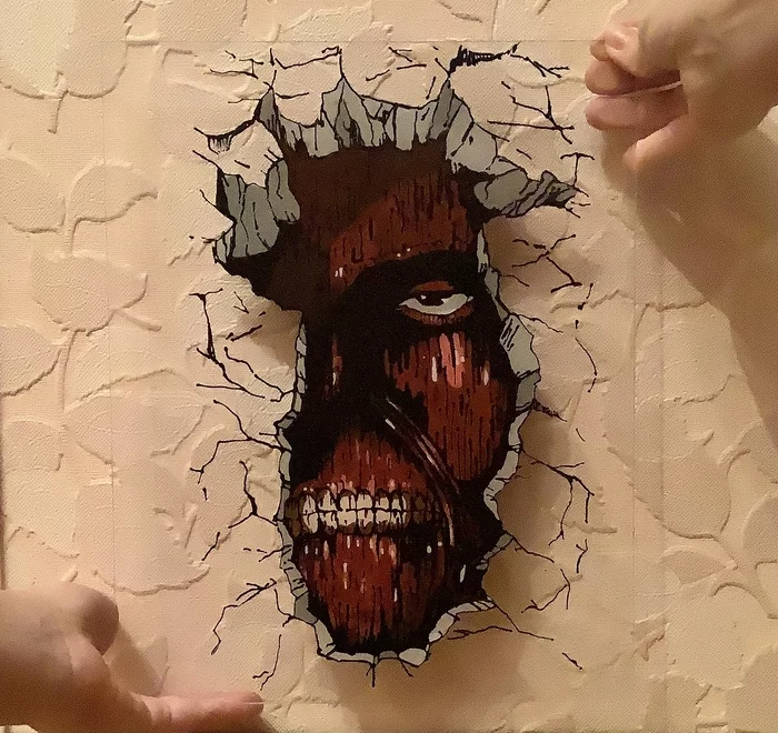 How I learned to paint on glass - My, Creation, Drawing, Painting on glass, Attack of the Titans, Handmade, Naruto, Video, Longpost, Needlework with process