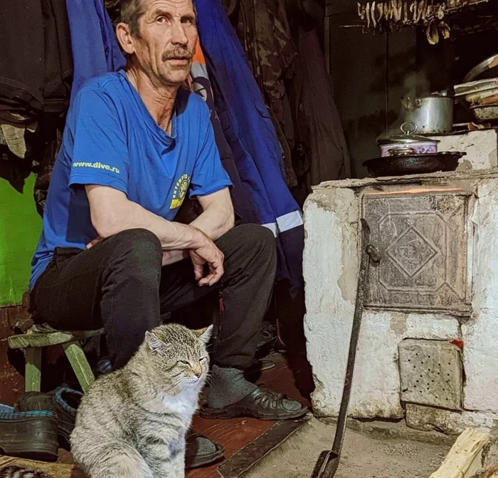 Waiting for dinner - cat, Pets, The photo, Mobile photography, Village, Taras