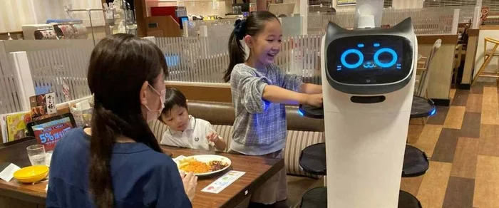 Skylark Holdings to implement robotic waiters in 2,000 restaurants in Japan - Robot, Waiters, Public catering, Japan, Coronavirus, China, Remote control, Remote work, Video, Longpost, Robotics
