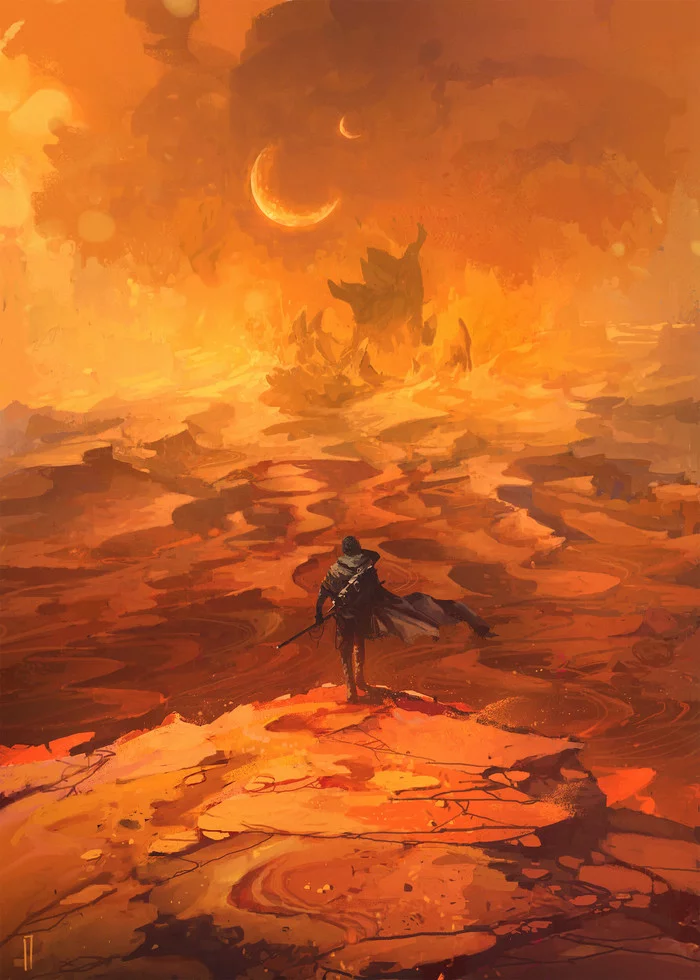 Worm-Eat-Worm by Ismail Inceoglu - Ismail Inceoglu, Dune, Art, Arrakis, Shai Hulud, Illustrations, Paul Atreides, Longpost