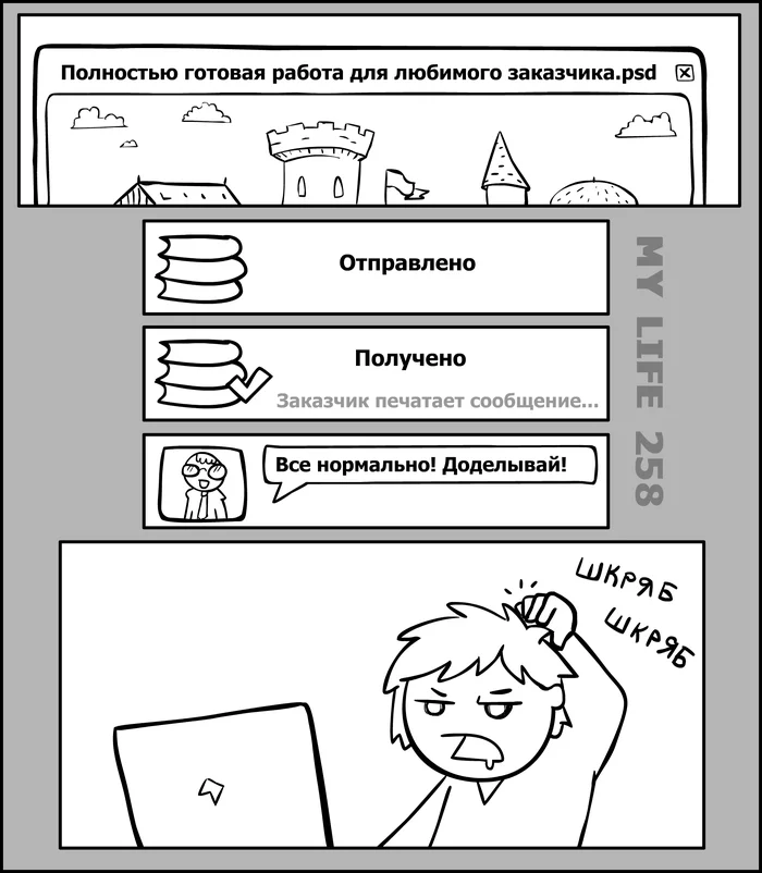 My Life 258 - My, Come to Dee, Yuri Kutyumov, Comics, Humor, My life, Work, Customers