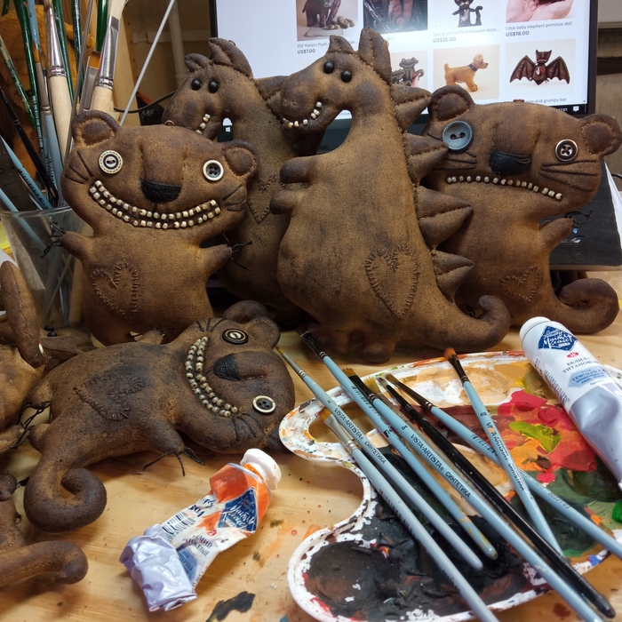 Чем это все покрашено? Рукоделие с процессом, Примитивная игрушка, Авторская игрушка, Дракон, Тигр, Длиннопост