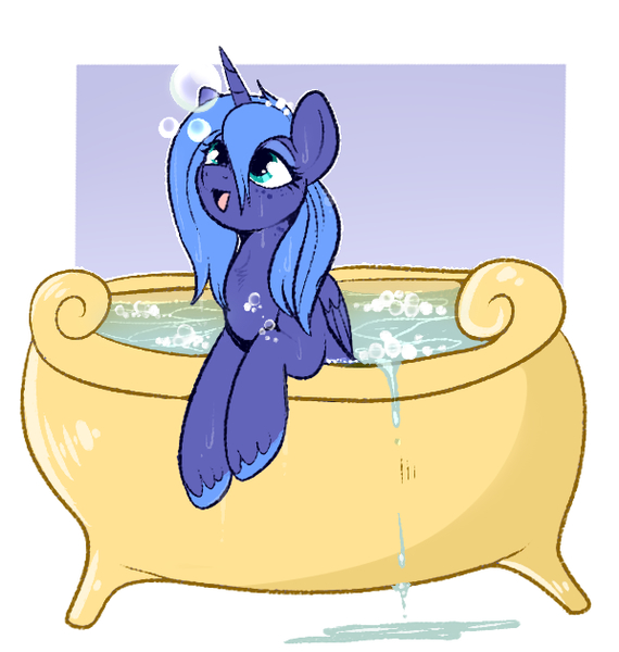 Bath for Lunyashi... - My little pony, Princess luna, PonyArt, Lulubell