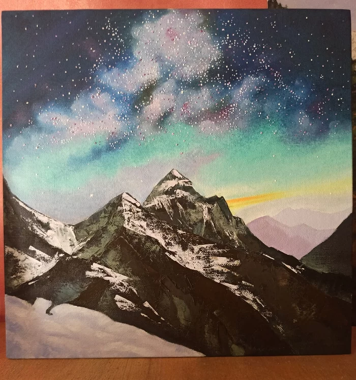 The mountains - My, The mountains, Nature, Oil painting, Canvas