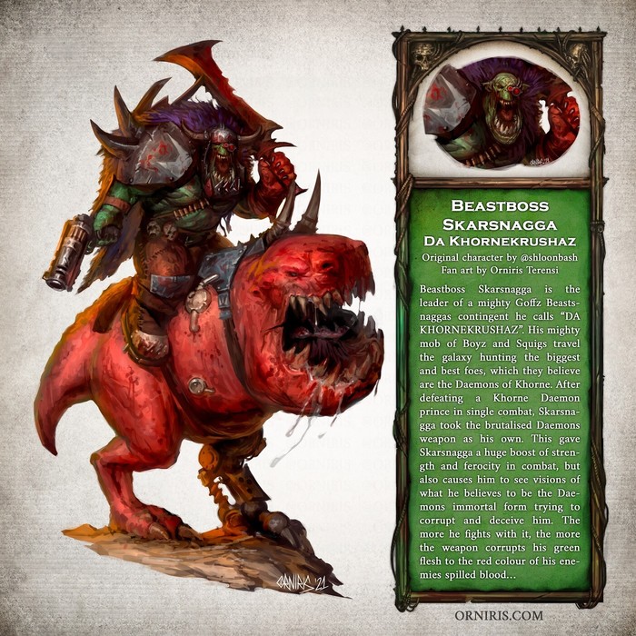 Beastboss Skarsnagga by Orniris Terensi Warhammer 40k, Wh Art, , , , Orniris Terensi