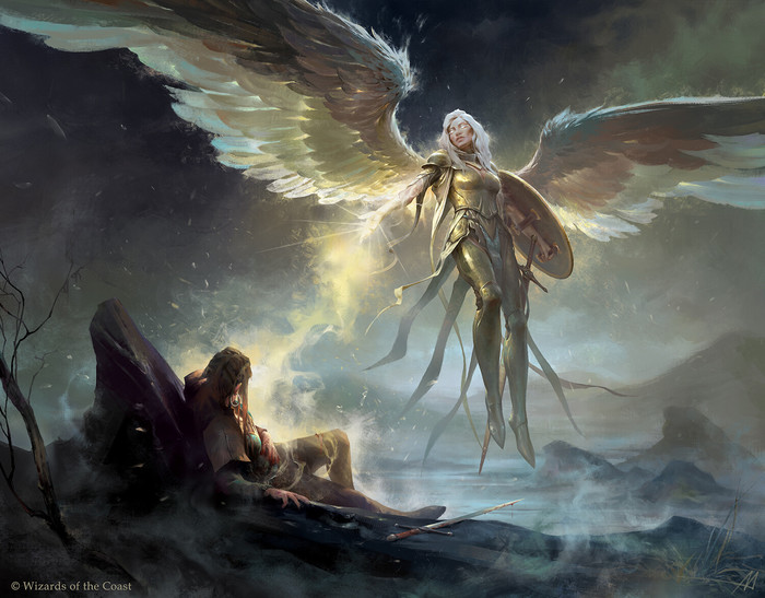 MTG "Breathkeeper Seraph" & "Angel Warrior" byAlexander Mokhov Magic: The Gathering,  , , , , , , Game Art, 