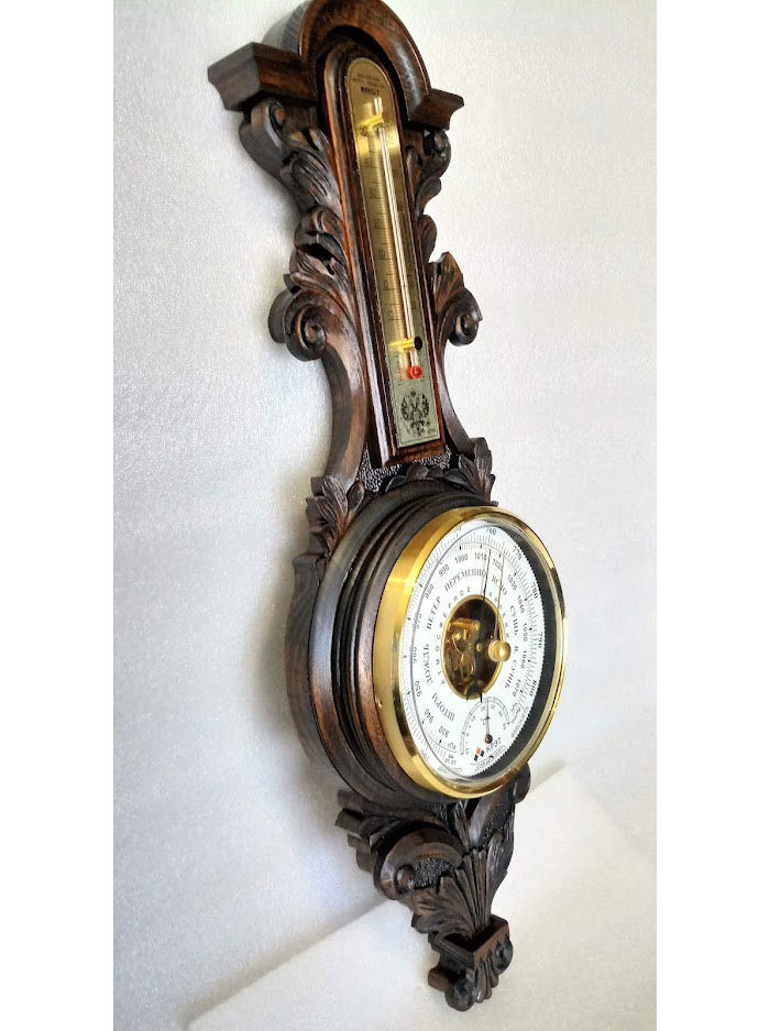 Carved case for wall barometer - My, Barometer, Needlework without process, Vintage, Longpost