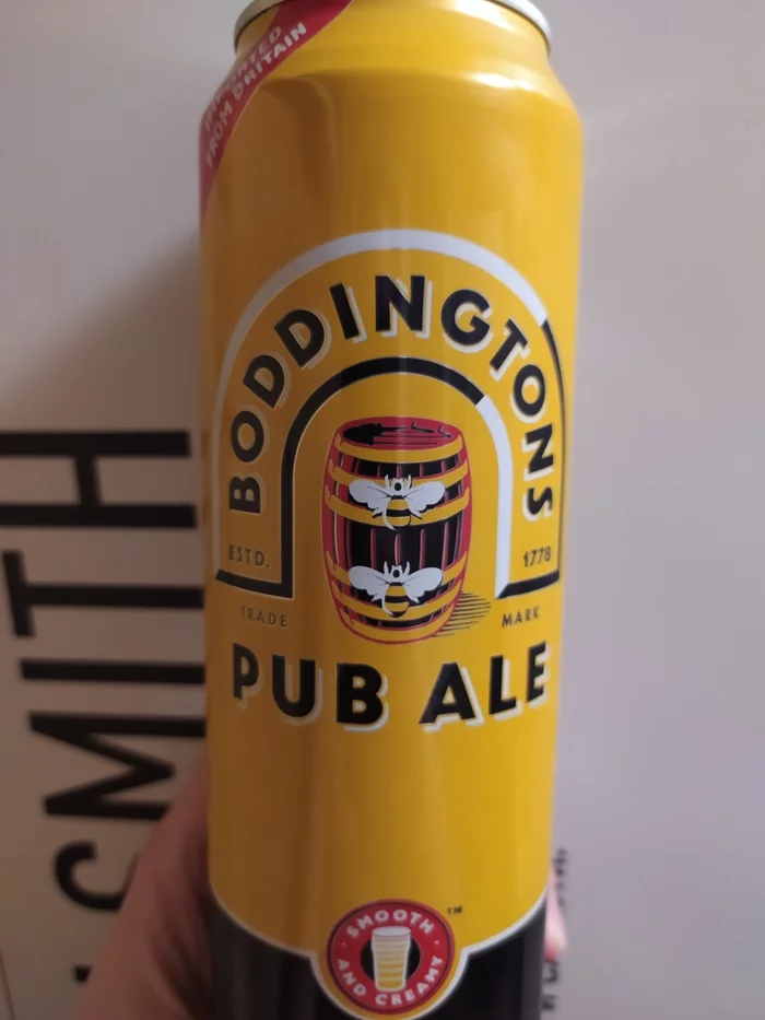 Boddington's pub ( UK ) - My, League of alcoholics, Beer, Alcohol, Longpost, Jar, Aluminum can, Great Britain, Sommelier, Opinion, Nitrogen Capsule