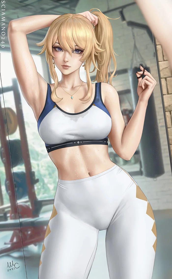 Workout - Drawing, Genshin impact, Jean, Girls, Workout, Sciamano240, Art