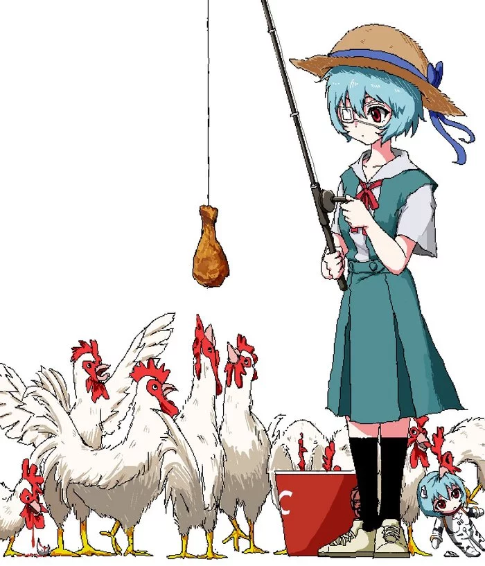 Cannibalism - Evangelion, KFC, Anime art, Anime, Rei ayanami