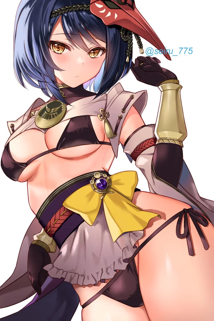 Genshin girls - NSFW, Genshin impact, Kujou Sara, Keqing, Raiden shogun, Hu Tao, Games, Art, Girls, Boobs, Pantsu, Stockings, Anime, Anime art, Longpost