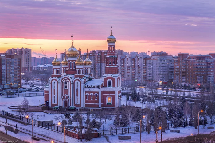 Nativity Cathedral in Omsk - My, Omsk, Russia, The cathedral, Winter, The photo, Landscape, Morning
