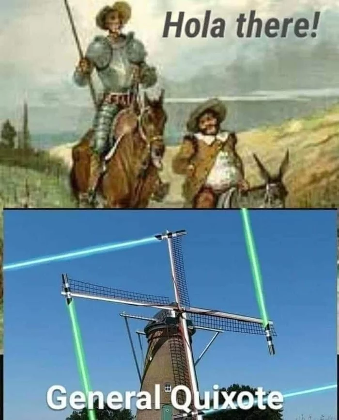 General Quixote - Star Wars, Picture with text, Don Quixote and Sancho Panza, Crossover