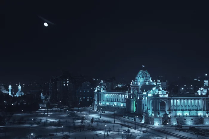 Kazan Palace of Farmers on a very cold winter evening - My, Kazan, Farmers' Palace, Tatarstan, Architecture