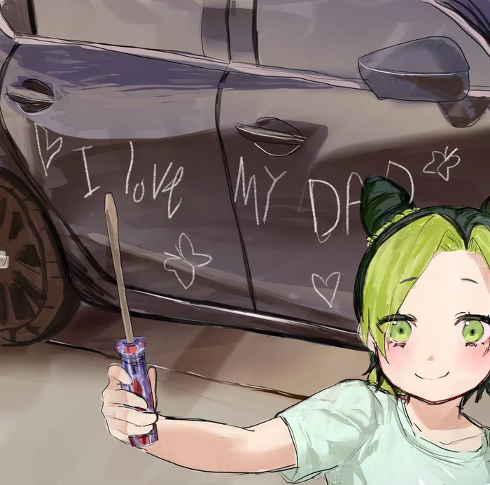 And that's how Jolyne's father abandoned her - Anime, Anime art, Jojos bizarre adventure, , Jolyne Cujoh