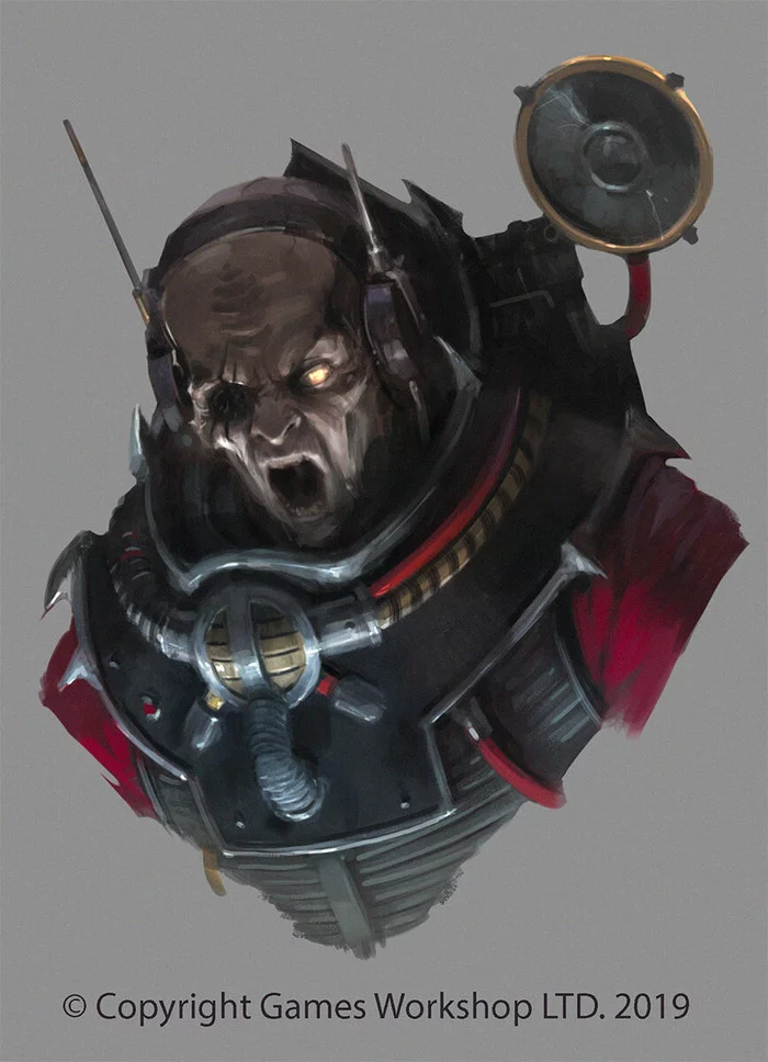 Wh40k Portraits by Jaime Martinez - Jaime Martinez, Warhammer 40k, Wh Art, Killteam, Adeptus Mechanicus, Techpriest, Skitarii, Tempestus Scions, Genestealer Cults, Orcs, Longpost