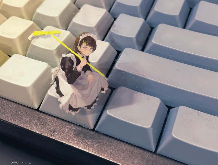 When was the last time you cleaned it? - Anime, Anime original, Housemaid, Keyboard