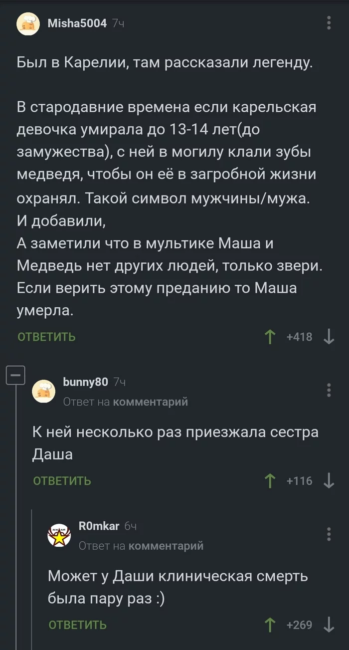 Interesting idea - Masha and the Bear, Screenshot, Comments on Peekaboo, Longpost, Repeat