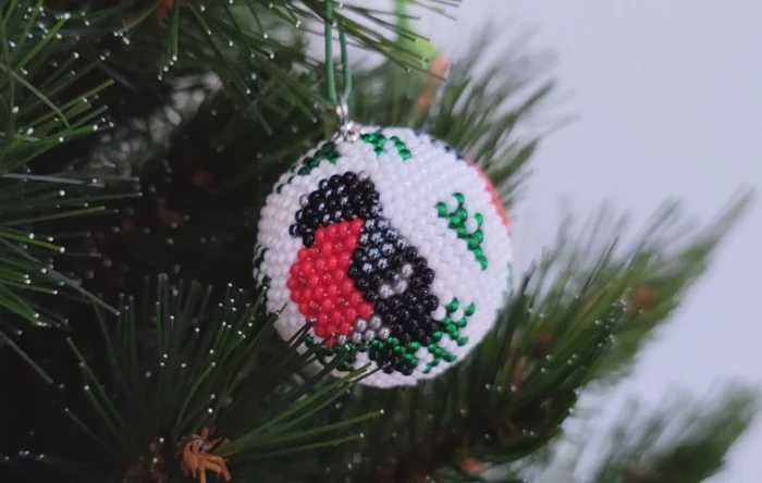 Christmas balls from beads. - My, Needlework with process, Crochet, Christmas decorations, Beads, Czech beads, New Year, Longpost