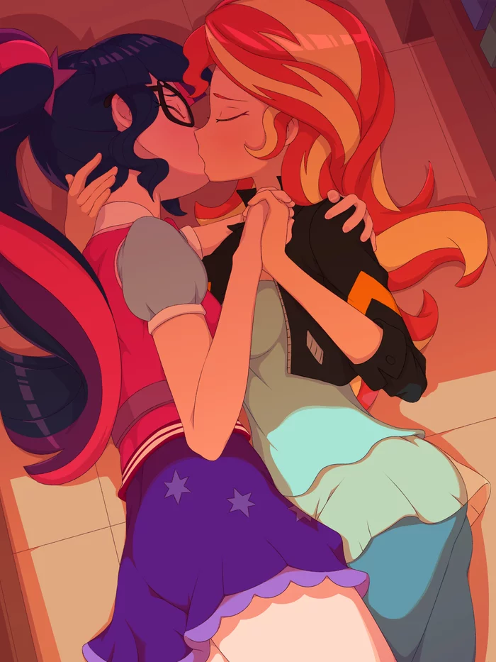 Sunset and Twilight - My little pony, Equestria girls, Sunset shimmer, Twilight sparkle, MLP Lesbian, Shipping, Rockset