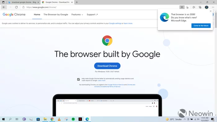 В Windows появились проблемы с установкой Google Chrome - Компьютер, Google Chrome, Windows, Microsoft Edge, Браузер