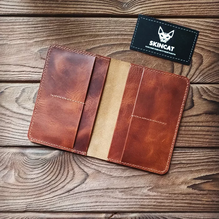 Document holder or cover for documents - My, Leather, Leather products, Handmade, Needlework without process, Dockholder, Longpost