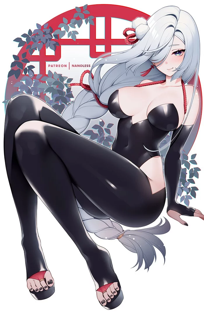 Winter bunny shenhe - NSFW, Genshin impact, Shenhe, Art, Girls, Games, Anime, Anime art, Boobs, Hand-drawn erotica, Nanoless, Longpost