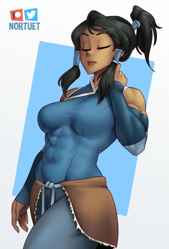 Corra - NSFW, Strong girl, Art, Girls, Muscleart, Corra, Avatar: The Legend of Korra, Animated series, Boobs, Pantsu, Nortuet, Longpost