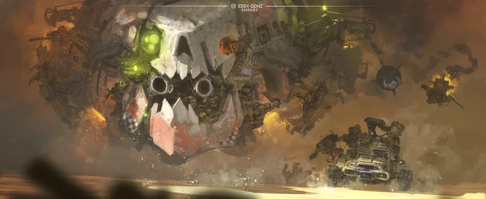 Chase by Eddy Gonzalez Davila - Warhammer 40k, Wh Art, , Astra Militarum, Orcs, Eddy Gonzalez Davila