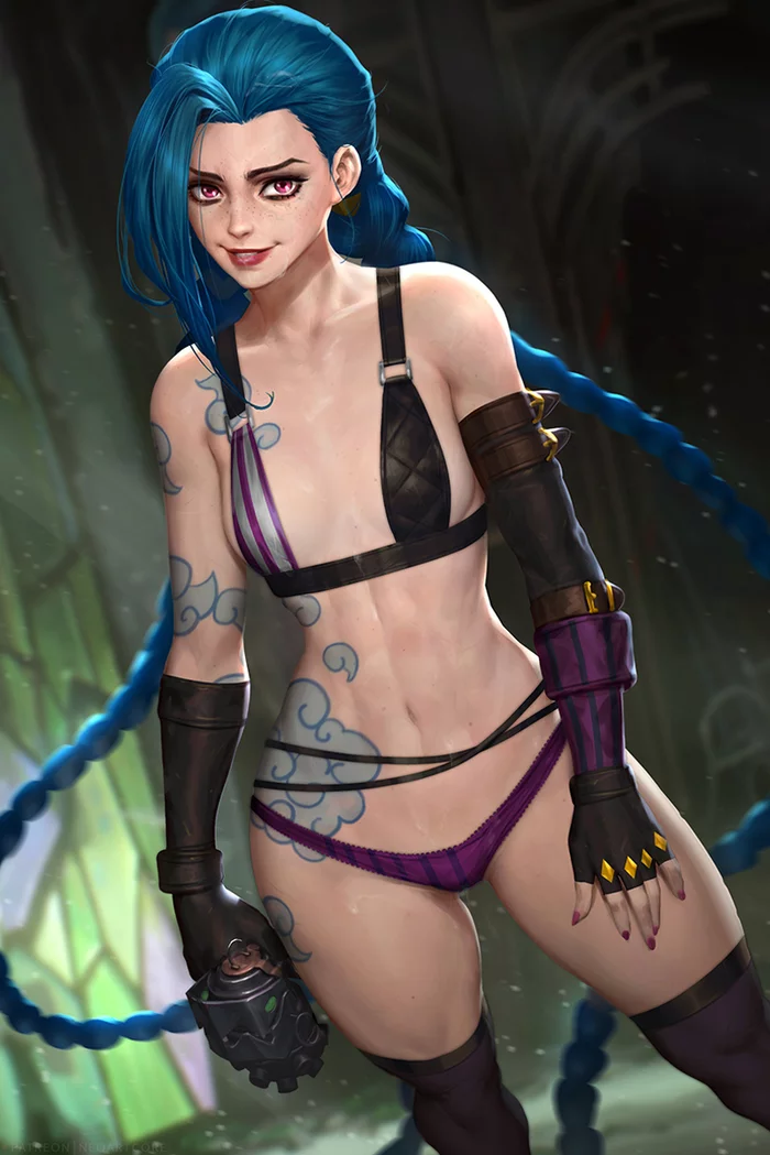 Continuation of the post Jinx - NSFW, Neoartcore, League of legends, Arcane, Jinx, Anime, Anime art, Games, Reply to post