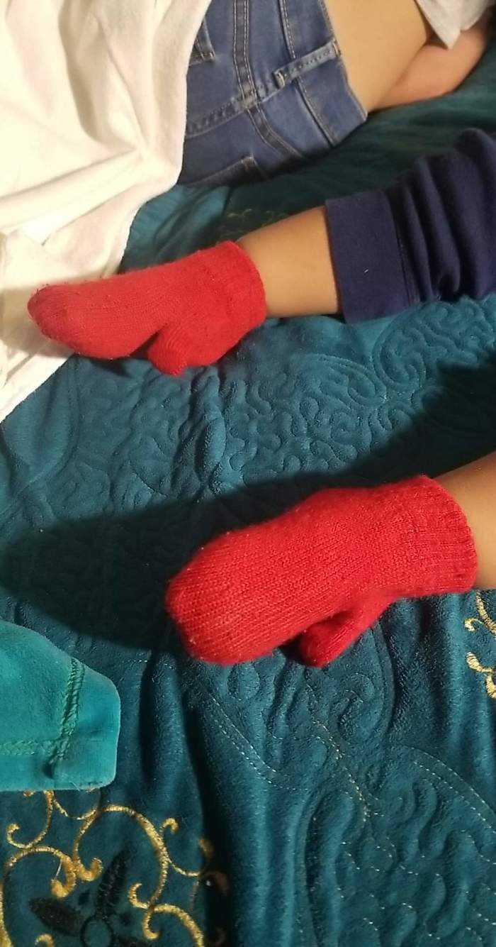 I thought I put socks on my son this morning. Turns out they were gloves. My mother-in-law sent me this. - Children, Socks, Gloves, Reddit