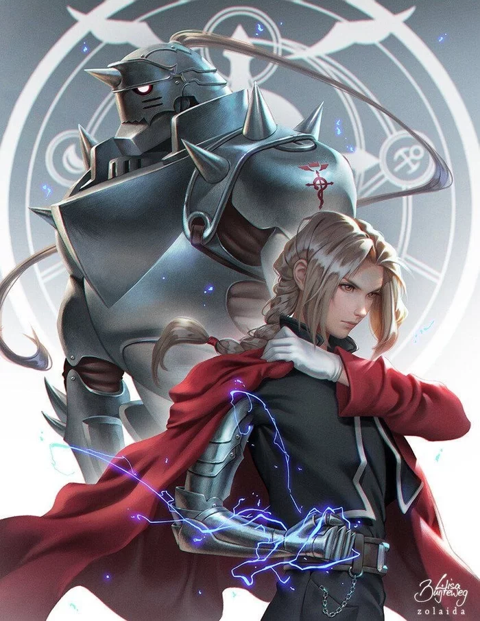 Альфонс и Эдвард - Fullmetal Alchemist, Fullmetal Alchemist: Brotherhood, Edward Elric, Alphonse Elric, Аниме, Anime Art