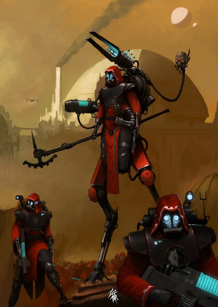 Wh40K Art by TazMar Warhammer 40k, Wh Art, , Skitarii, Dark Eldar, Farseer, Blood Angels, Adeptus Custodes, Inquisition, Callidus, Rogal Dorn, Angron, Alpha-legion, Plague marine, Fulgrim, Ferrus Manus, Jaghatai Khan, Saint Celestine, Dark Apostle, Adeptus arbitres, 