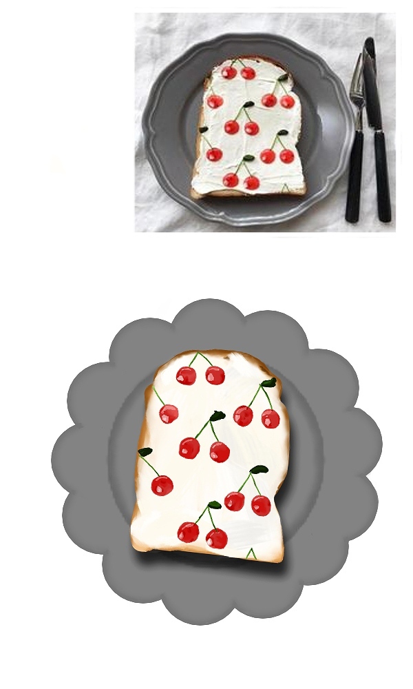 CherryBread - Моё, Krita, Еда, Арт, Bread, Cherry, Хлеб