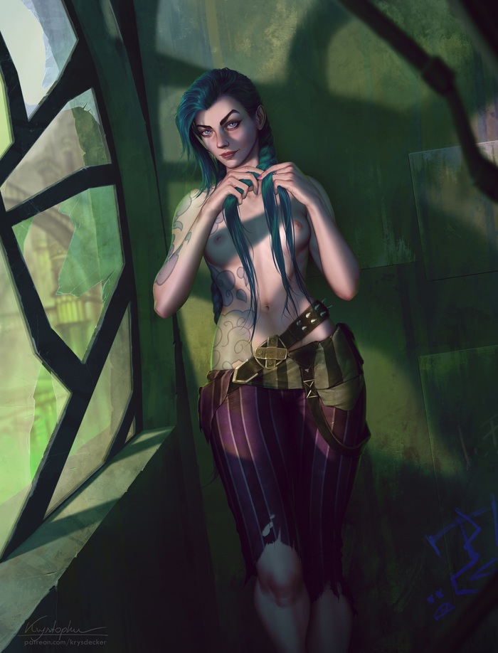 Jinx &Hey, cupcake ! () , , League of Legends, Jinx, Caitlyn (LoL), VI, , ,  , Game Art, , ,   ,   , , , , Krysdecker, 