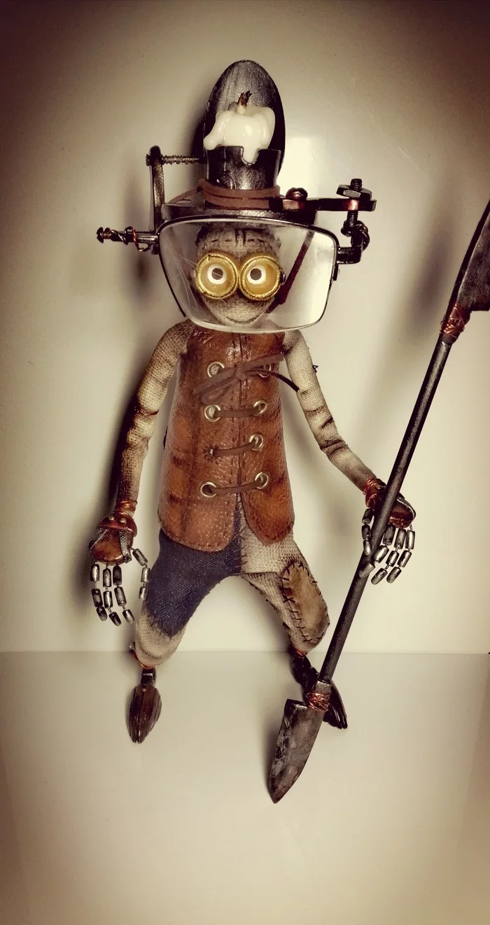 The figure of the second is made in mixed technique - My, Polymer clay, Figurines, Steampunk, Cartoons, Tim Burton, Art, Video, Longpost, Vertical video