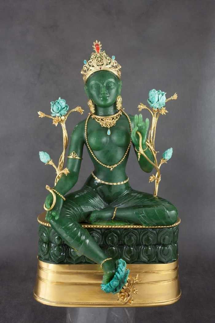 Green Tara (figurine) - Buddhism, Art, Sculpture, Container