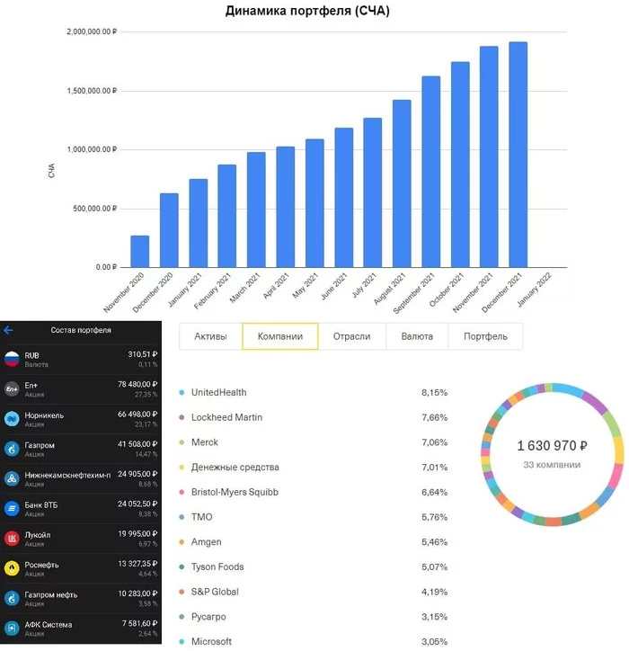 Shopping in November. Portfolio Overview - My, Investments, Stock, Stock market, Money, Finance, Longpost