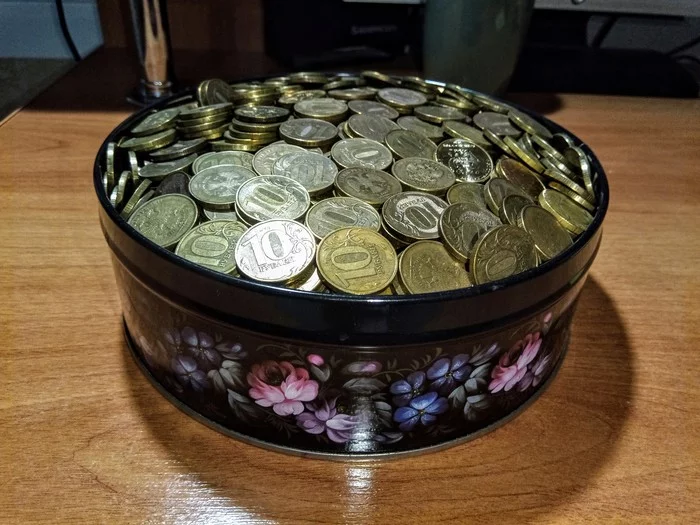 They opened the piggy bank... - My, Money, Coin, 10 rubles, Money box, Text