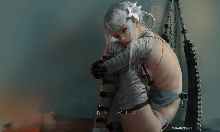 Kaine - NIER replicant, Kaine, Wlop, Art, Games, Girls