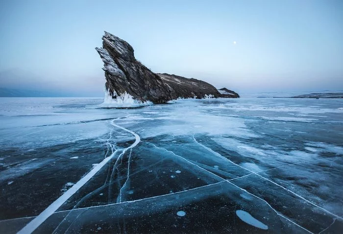 Icy expanses - Baikal, Ice, The photo, Cape Dragon