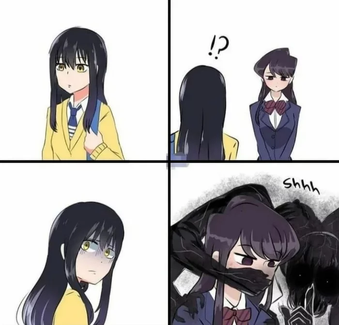 That's why she's silent all the time. - Anime, Anime art, Komi-san wa comyushou desu, Mieruko-Chan