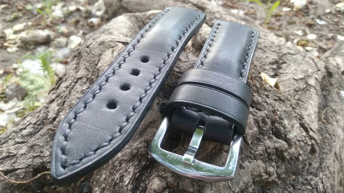 Watch strap 22 mm. Watch strap Fossil. Strap for Orient watches. Breitling watch strap - My, Needlework without process, Leather products, Wrist Watch, Clock, Strap, Natural leather, Presents, Accessories, Male, Handmade, Longpost