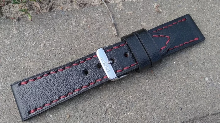 Watch strap 22 mm. Watch strap Fossil. Strap for Orient watches. Breitling watch strap - My, Needlework without process, Leather products, Wrist Watch, Clock, Strap, Natural leather, Presents, Accessories, Male, Handmade, Longpost